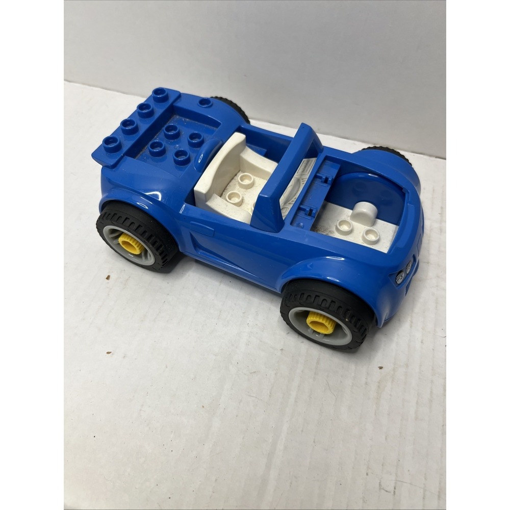 Lego Duplo Toolo Car W/ Blue Body & White Interior Vintage - Picture 2 of 4